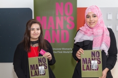 New Focus members with their book No Man's Land